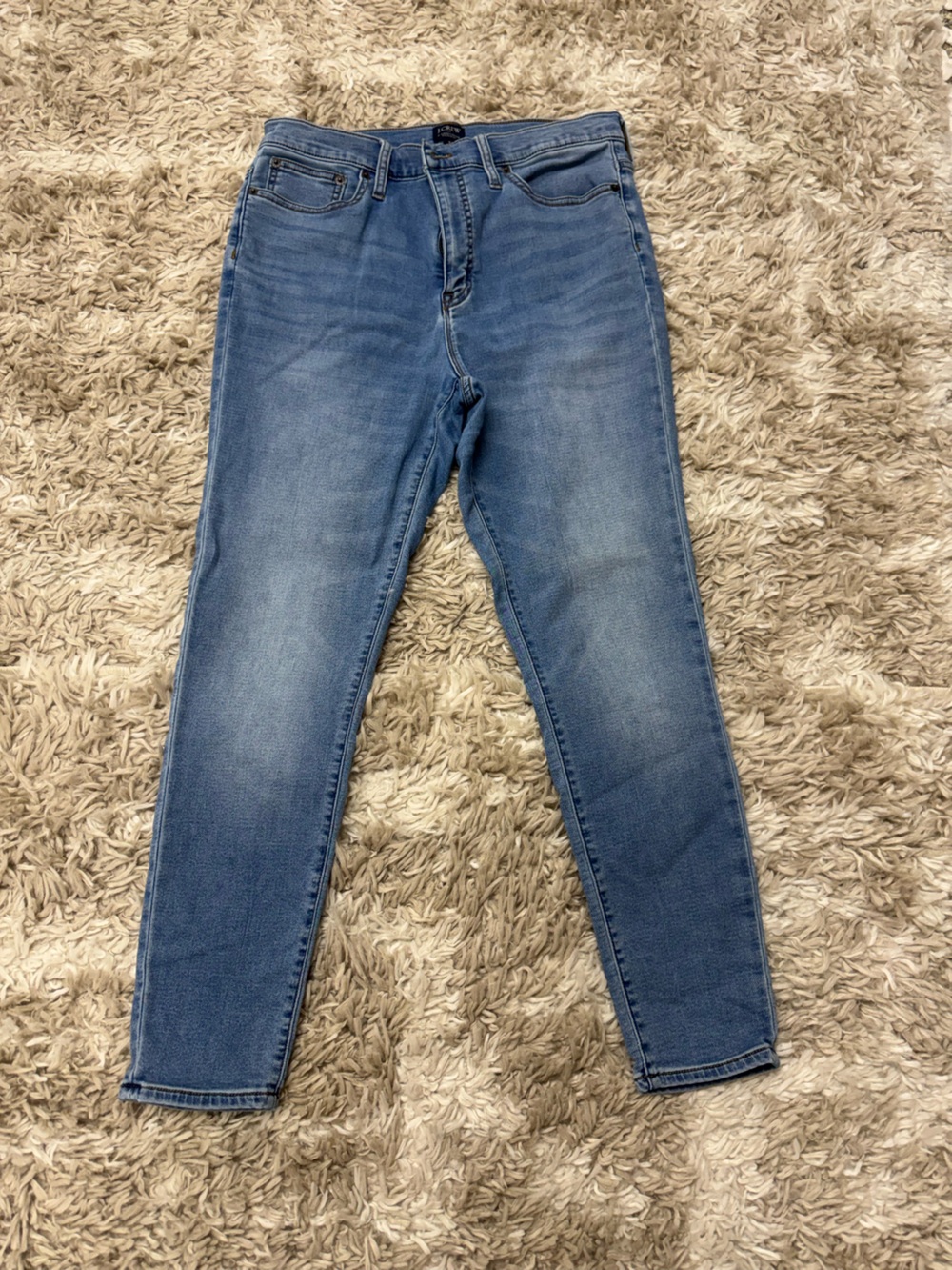 J crew High-Rise Skinny Jeans in Medium Blue